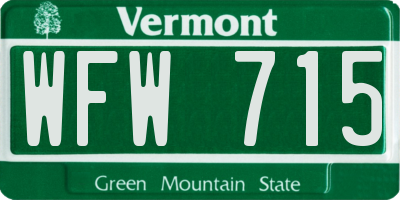 VT license plate WFW715