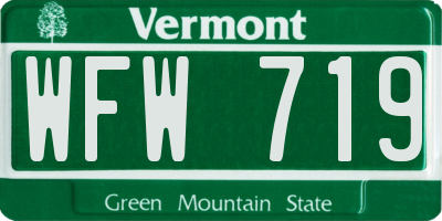 VT license plate WFW719