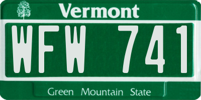VT license plate WFW741