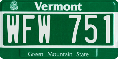 VT license plate WFW751