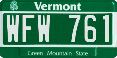 VT license plate WFW761