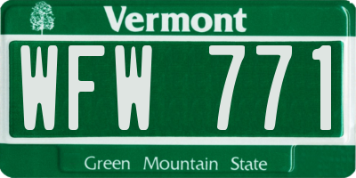 VT license plate WFW771