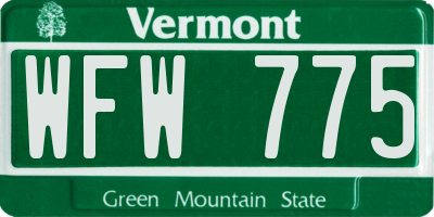 VT license plate WFW775