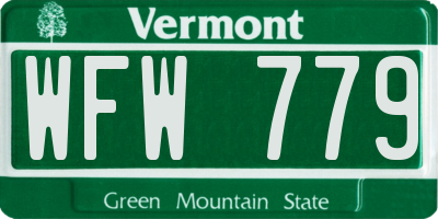 VT license plate WFW779