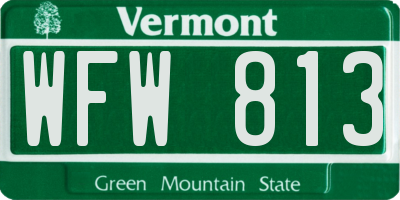 VT license plate WFW813