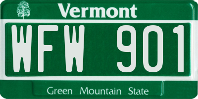 VT license plate WFW901