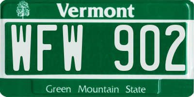 VT license plate WFW902