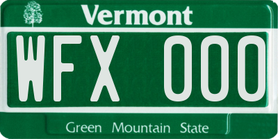 VT license plate WFX000