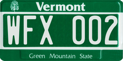 VT license plate WFX002