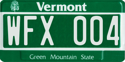 VT license plate WFX004