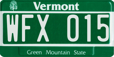 VT license plate WFX015