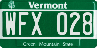 VT license plate WFX028