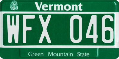 VT license plate WFX046