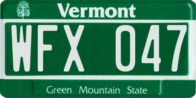 VT license plate WFX047