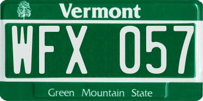 VT license plate WFX057
