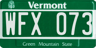 VT license plate WFX073