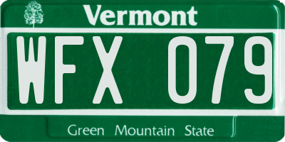 VT license plate WFX079