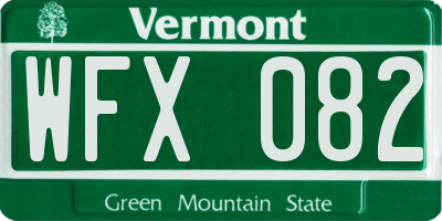 VT license plate WFX082