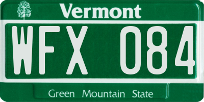 VT license plate WFX084