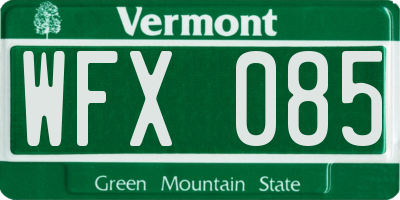VT license plate WFX085