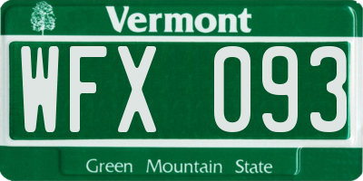 VT license plate WFX093
