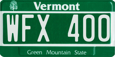 VT license plate WFX400