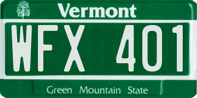 VT license plate WFX401