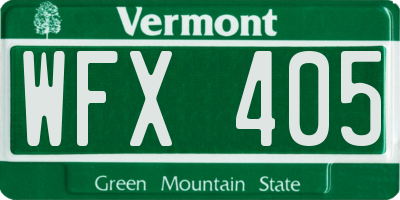 VT license plate WFX405