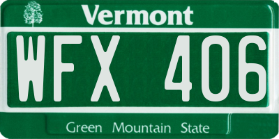 VT license plate WFX406