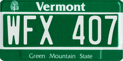 VT license plate WFX407