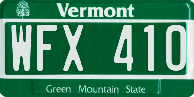 VT license plate WFX410