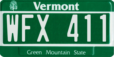 VT license plate WFX411