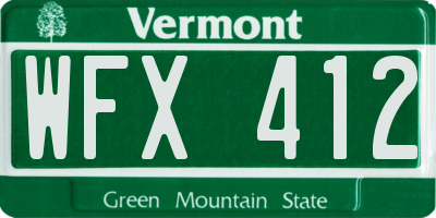 VT license plate WFX412