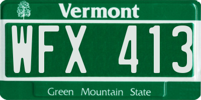 VT license plate WFX413