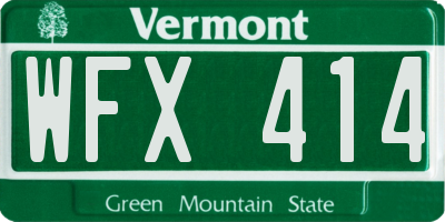 VT license plate WFX414