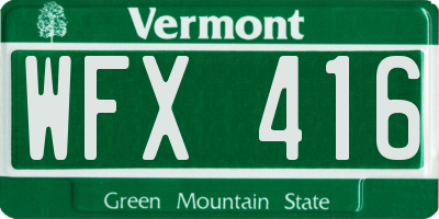 VT license plate WFX416