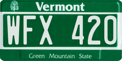 VT license plate WFX420