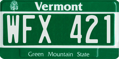 VT license plate WFX421