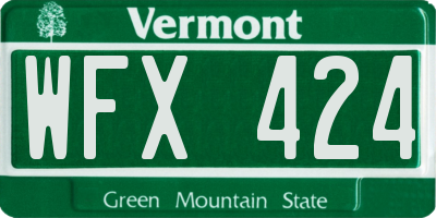 VT license plate WFX424
