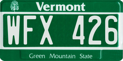 VT license plate WFX426