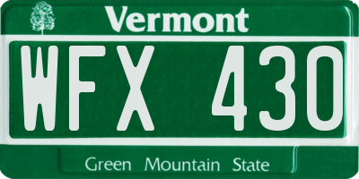 VT license plate WFX430