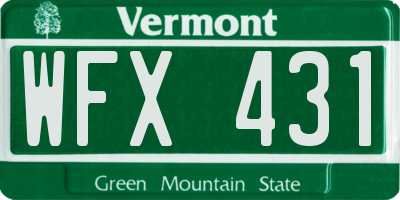 VT license plate WFX431
