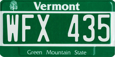 VT license plate WFX435