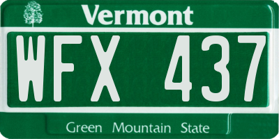 VT license plate WFX437