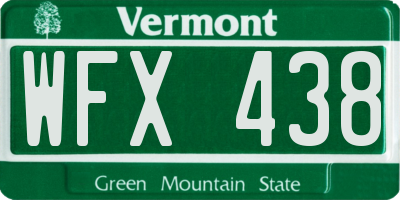 VT license plate WFX438