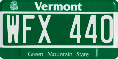 VT license plate WFX440