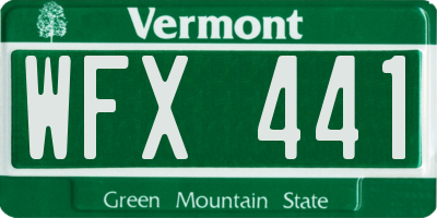 VT license plate WFX441