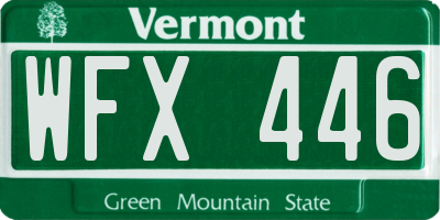 VT license plate WFX446