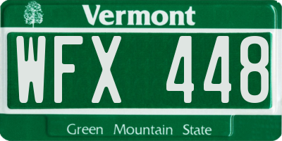 VT license plate WFX448