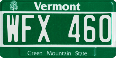 VT license plate WFX460